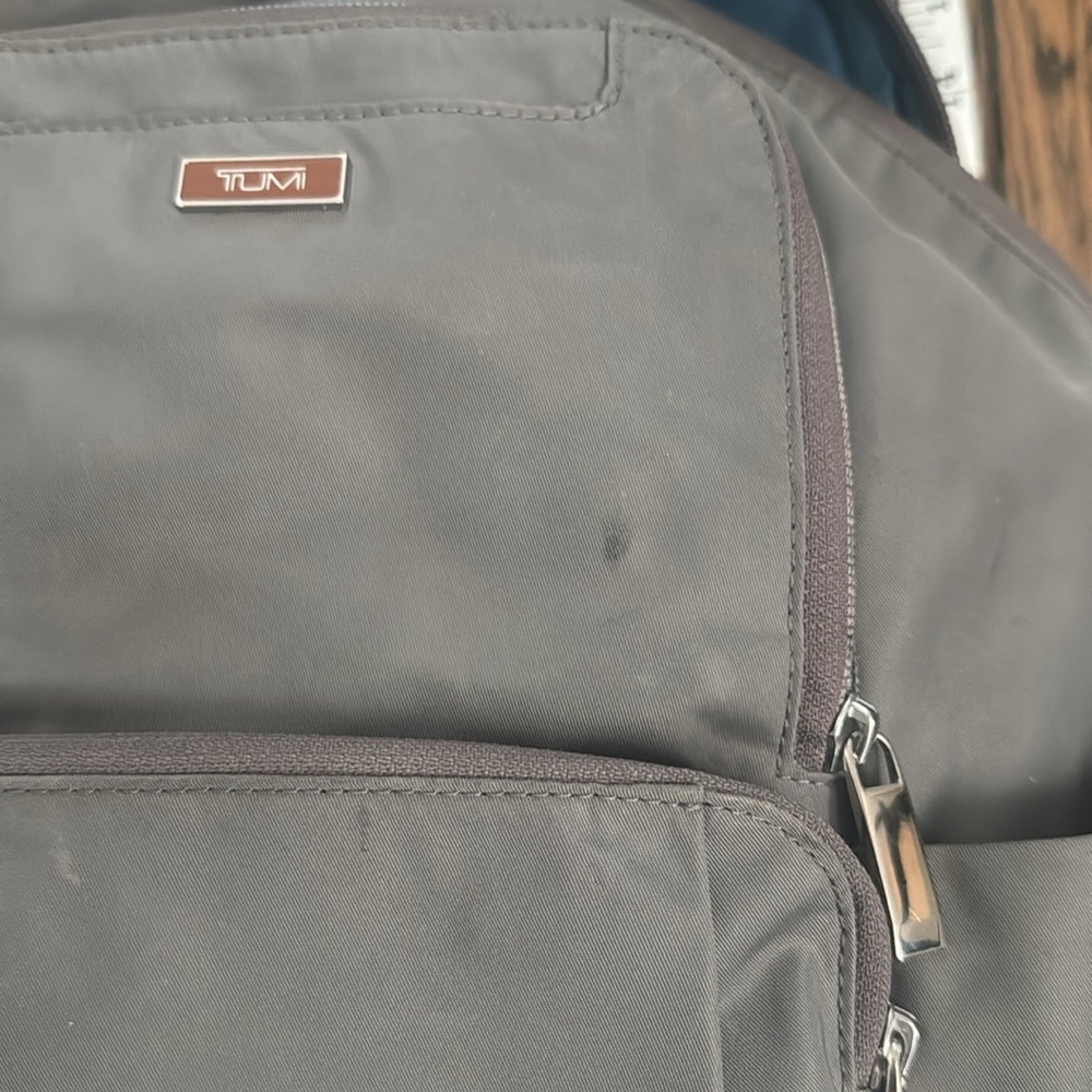 TUMI Gray Nylon Backpack with brown leather detail - Picture 10 of 11